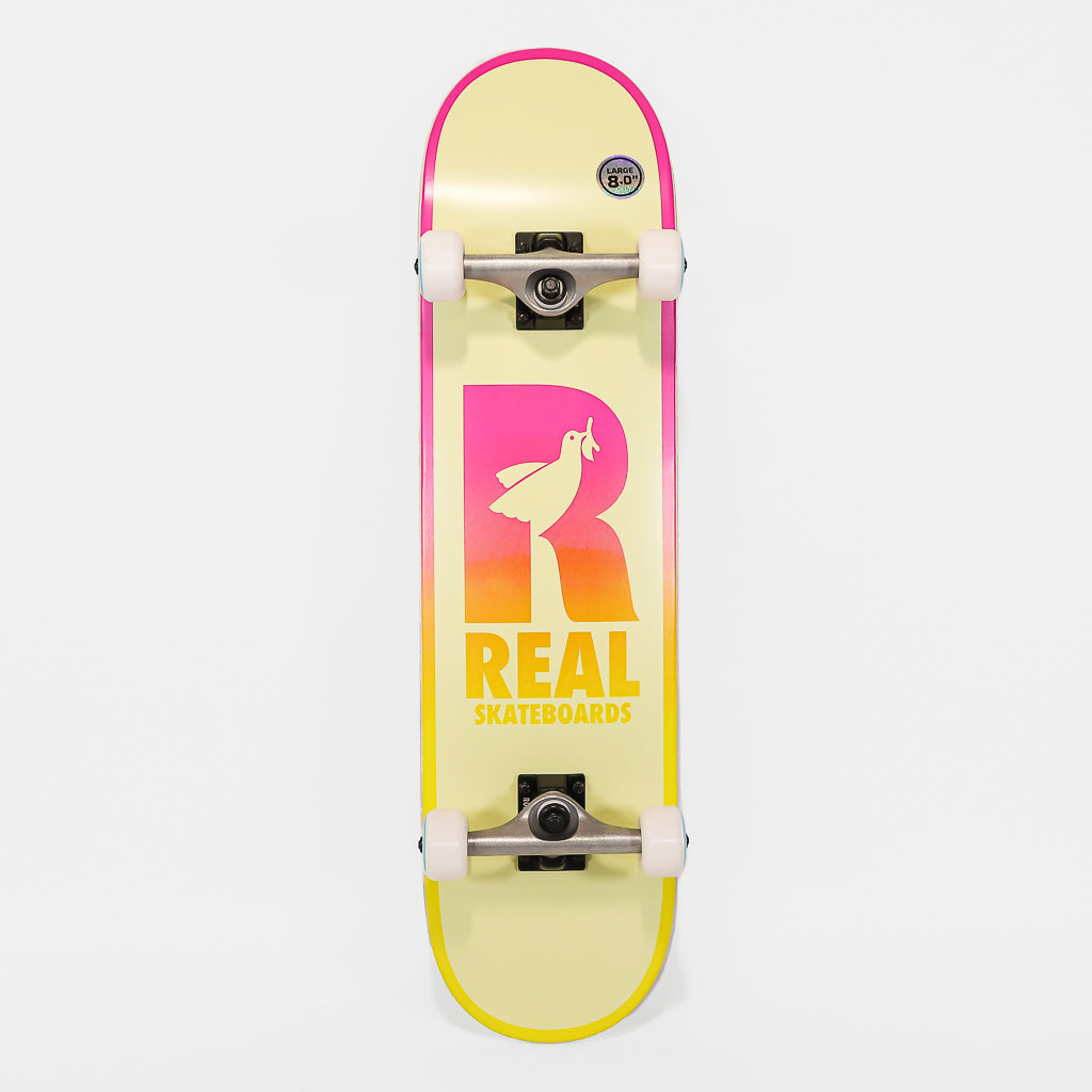 Real Skateboards 8.0" Be Free Yellow Complete Skateboard