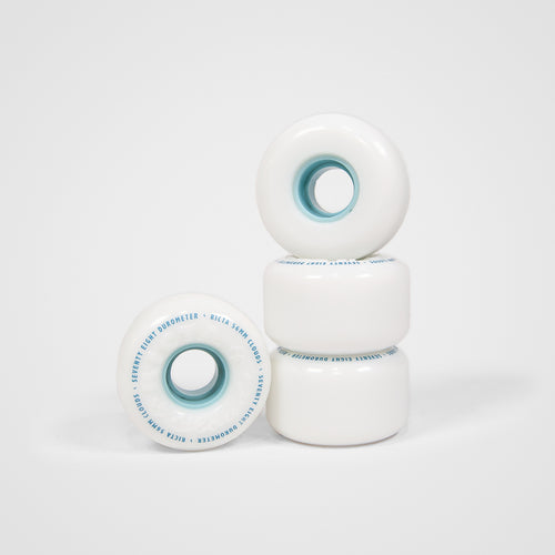 Ricta Wheels - 60mm (78a) Wide Clouds Skateboard Wheels - White / Blue