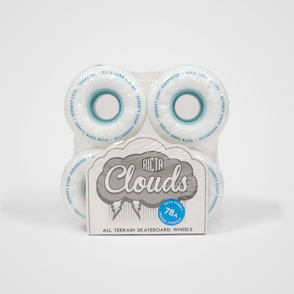 Ricta Wheels - 56mm (78a) Clouds Skateboard Wheels - White / Blue
