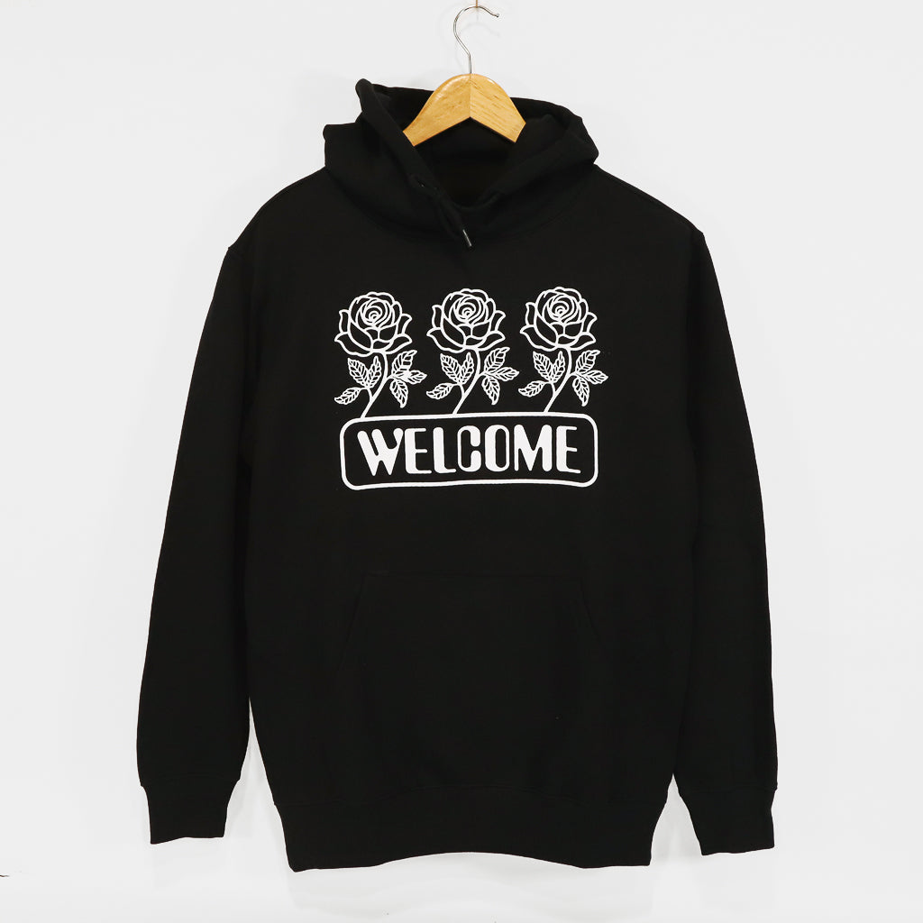 Welcome Skate Store Roses Black Pullover Hooded Sweatshirt