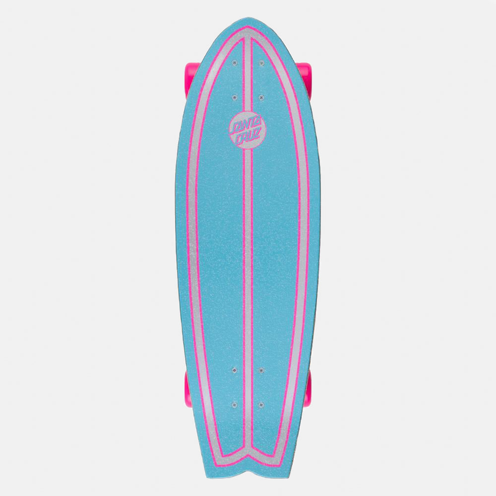 Santa Cruz - 8.8" Prismatic Dot Shark Cruiser Complete Skateboard - Silver