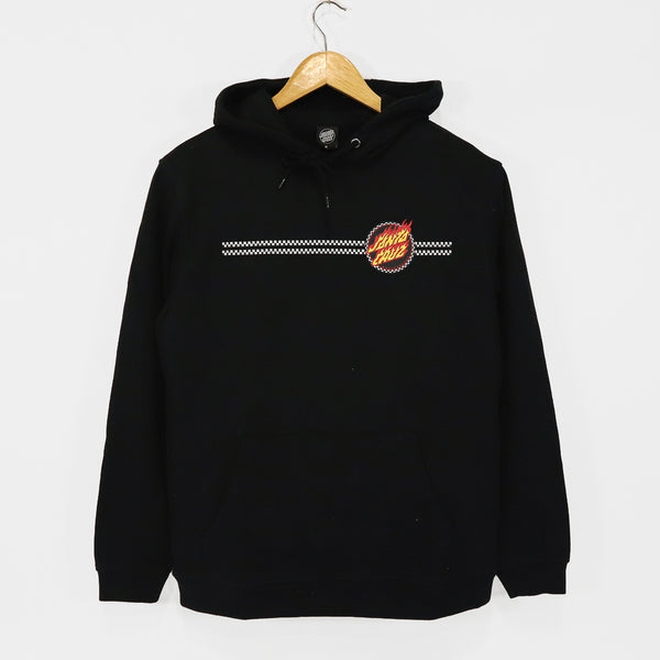 Santa Cruz - Checked Ringed Flame Dot Pullover Hooded Sweatshirt - Black