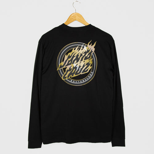 Santa Cruz - Holo Flamed Dot Longsleeve T-Shirt - Black