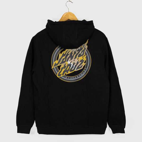 Santa Cruz - Holo Flamed Dot Zip Hooded Sweatshirt - Black