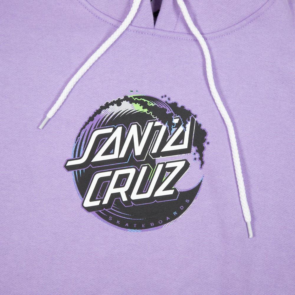 Santa Cruz Holo Wave Dot Lavender Pullover Hooded Sweatshirt Front Print