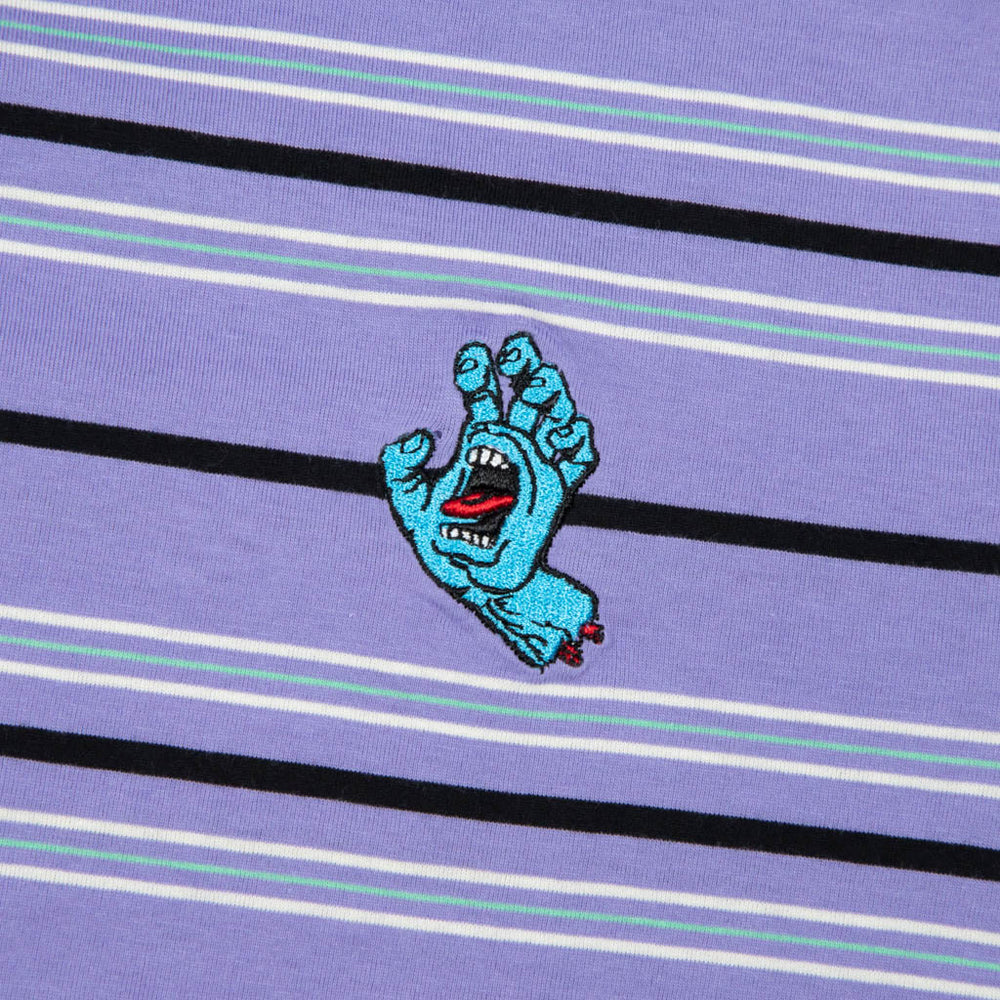 Santa Cruz Lavender Mini Hand Stripe T-Shirt Embroidery