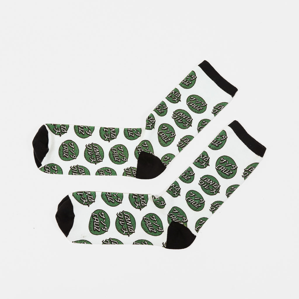 Santa Cruz Mixed Up Dot Socks White Welcome Skate Store