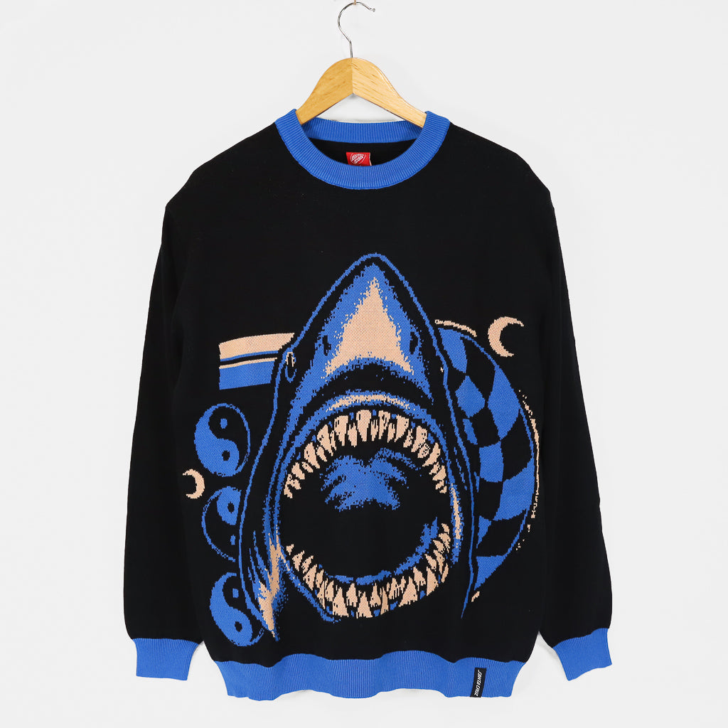 Santa Cruz Shark Trip Black Knitted Crewneck Sweatshirt 