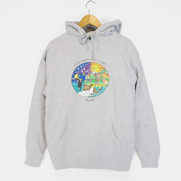 Skateboard Cafe - Great Place Pullover Hooded Sweatshirt - Heather Grey
