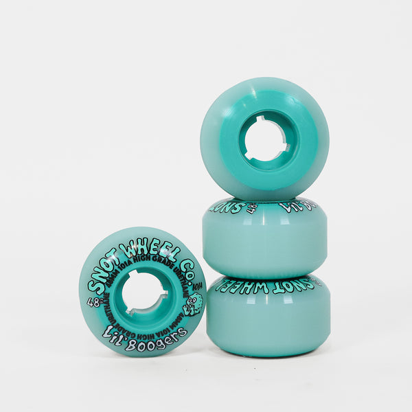 Snot Wheels Co. - 48mm (101a) Lil Boogers Skateboard Wheels - Mint / Teal