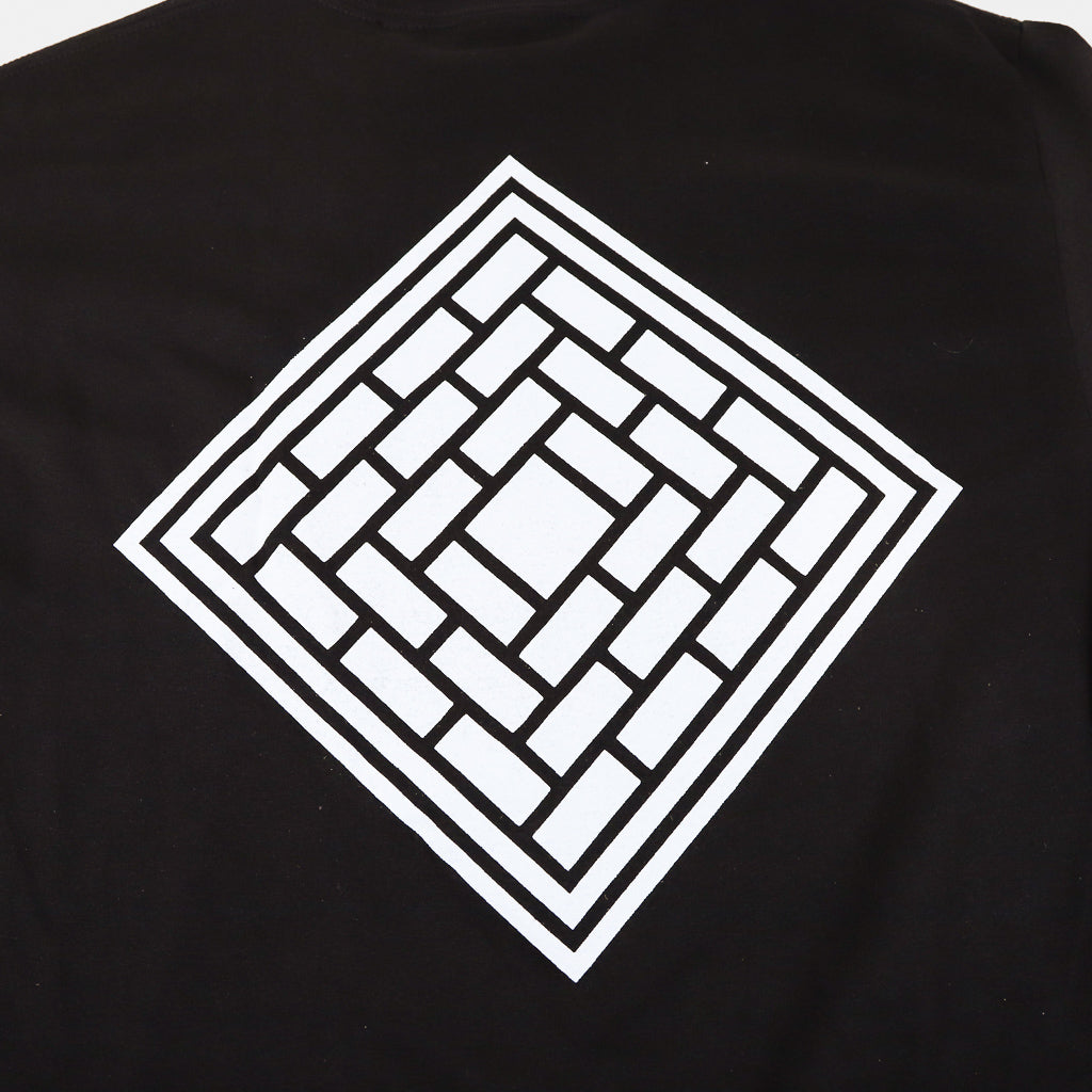 The National Skateboard Co. Block Logo Black T-Shirt Back Print