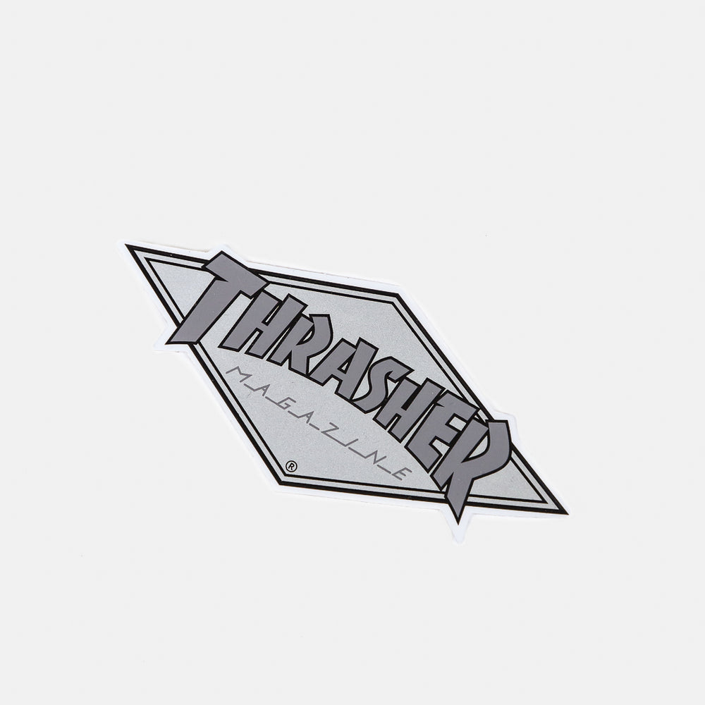 Thrasher Magazine- 4" Diamond Logo Medium Sticker - Grey
