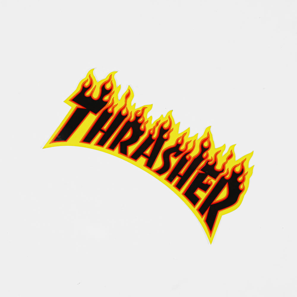 Thrasher Magazine - 6" Flame Logo Sticker - Black