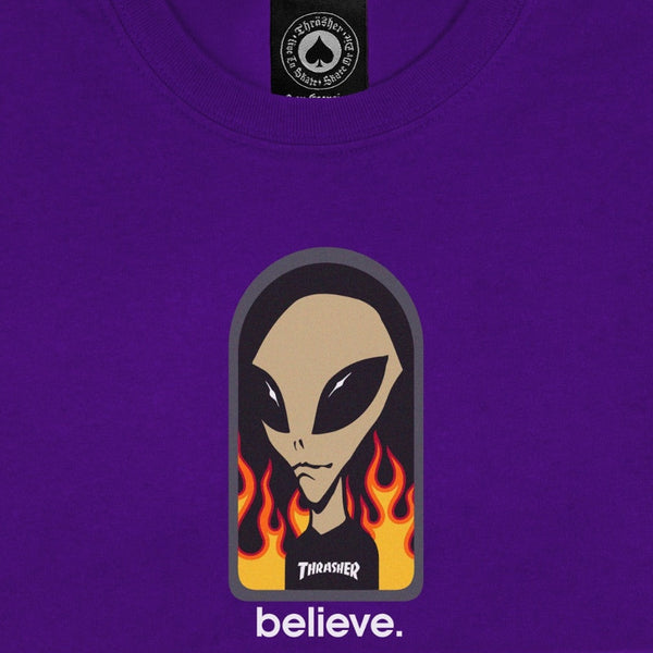 Thrasher Magazine - Alien Workshop Believe T-Shirt - Purple