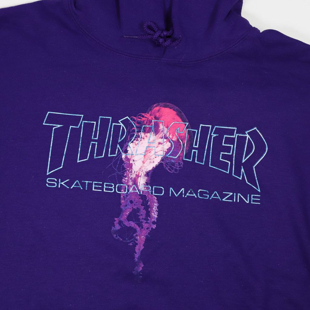 Thrasher Magazine Atlantic Drift Purple Pullover Hooded Sweatshirt  Front Print