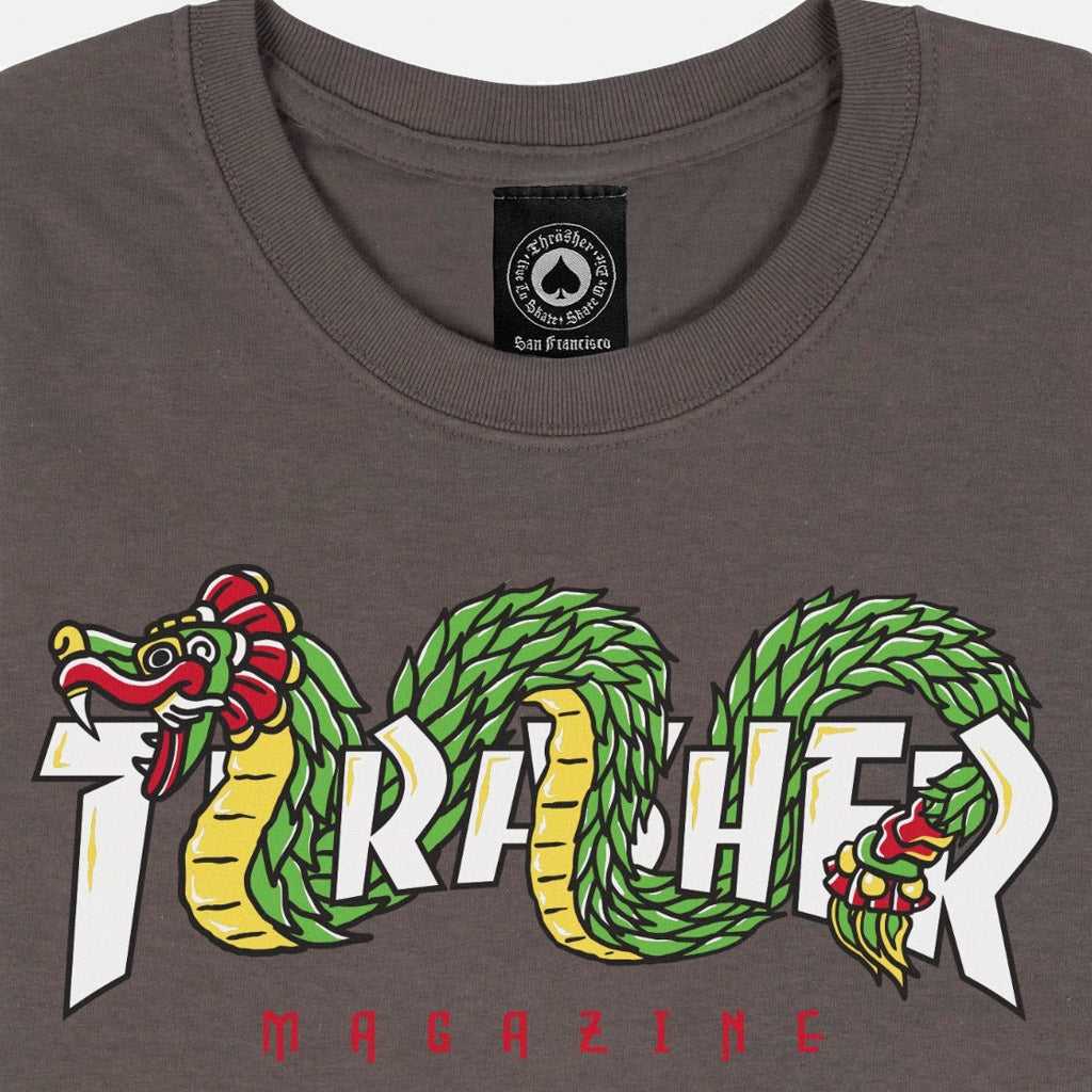 Thrasher Magazine Aztec Charcoal T-Shirt Front Print