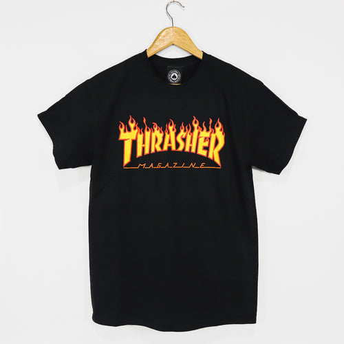 Thrasher Magazine - Flame Logo T-Shirt - Black