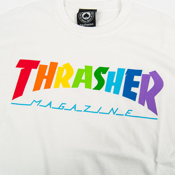 Thrasher Magazine - Rainbow Mag Logo T-Shirt - White