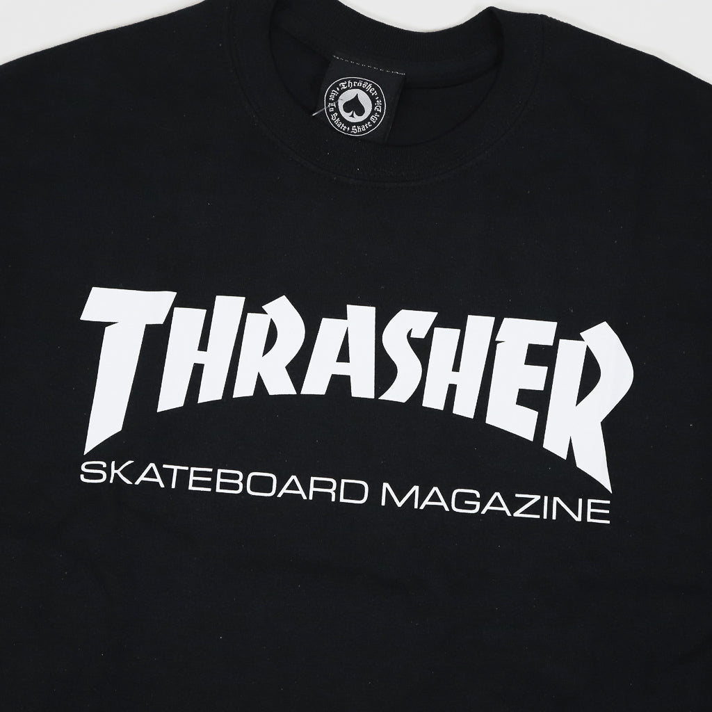 Thrasher Magazine Skate Mag Logo Black Longsleeve T-Shirt Front Print
