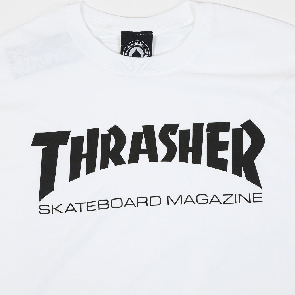 Thrasher Magazine Skate Mag Logo White Longsleeve T-Shirt Front Print