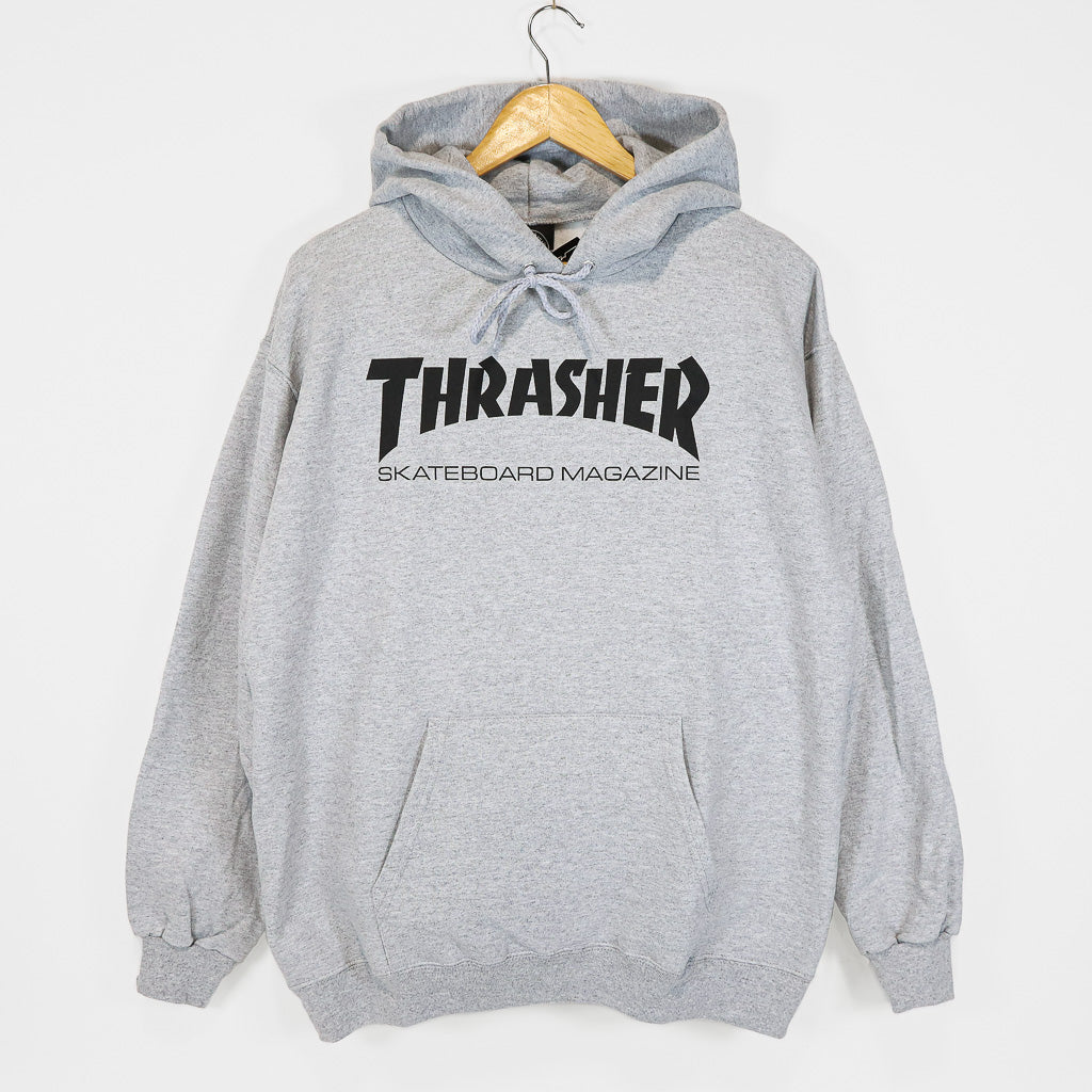 Thrasher Magazine Skate Mag Logo Heather Grey Pullover Hooded Sweatshirt