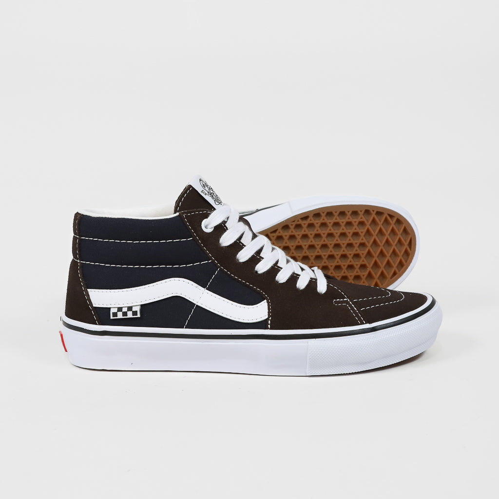 Vans Brown And Navy Skate Grosso Mid Shoes