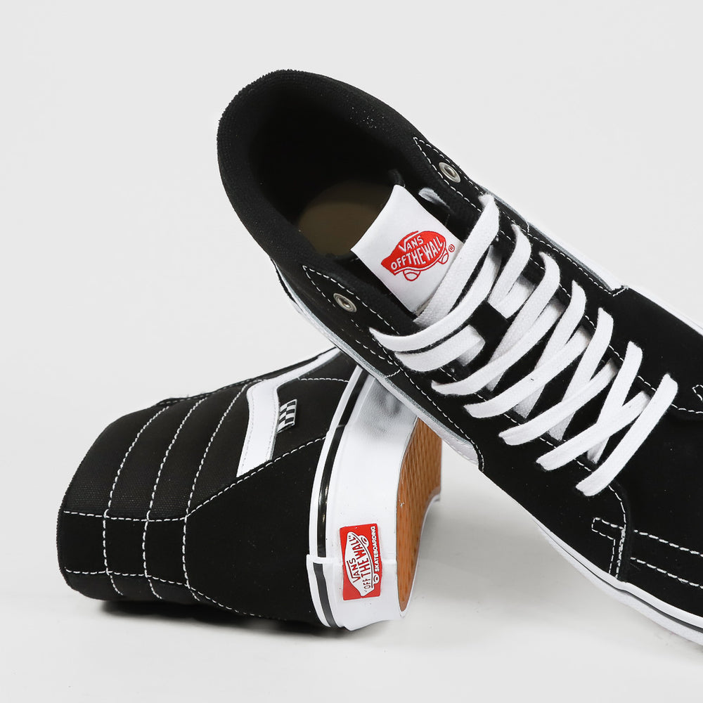 Vans Black And White Skate Sk8-Hi Shoes