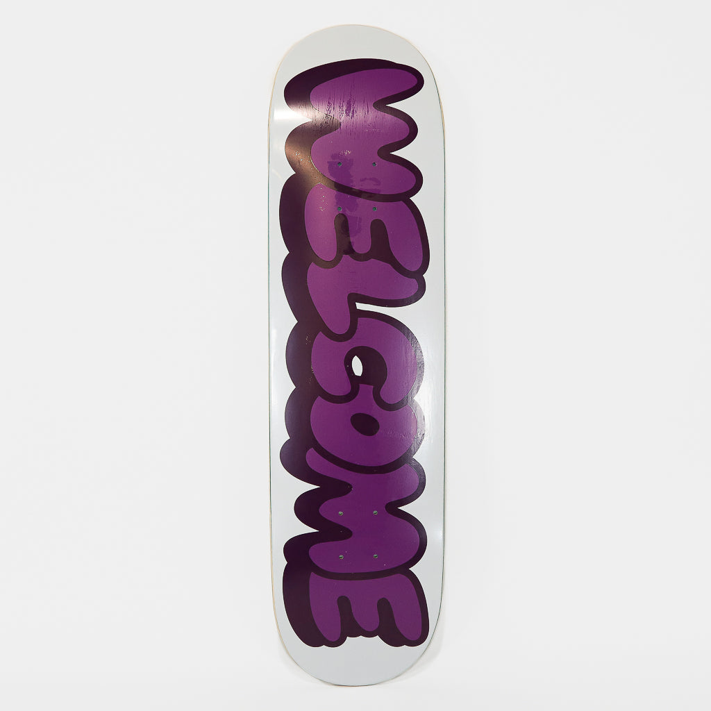 Welcome Skate Store 8.375" Bubble White And Purple Skateboard Deck