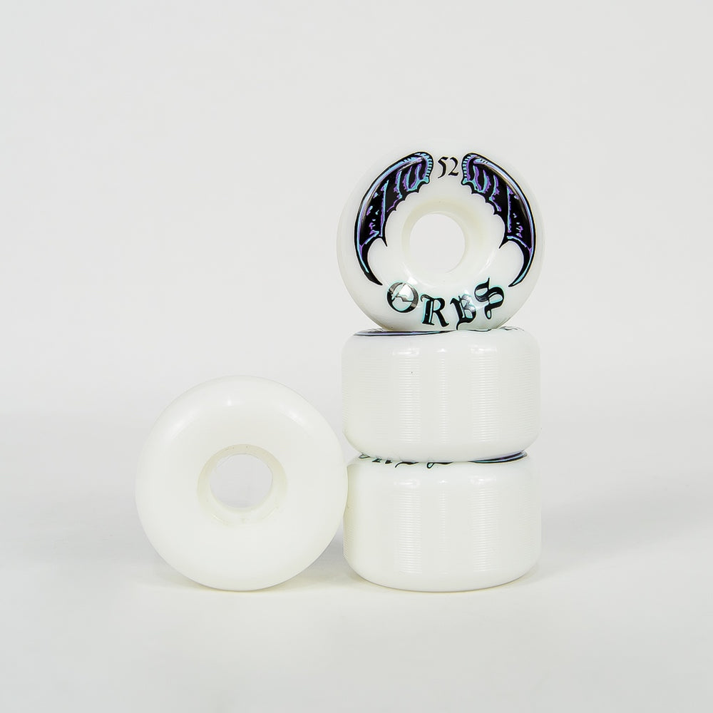 Welcome Skateboards 52mm 99a Orbs Specter White Wheels