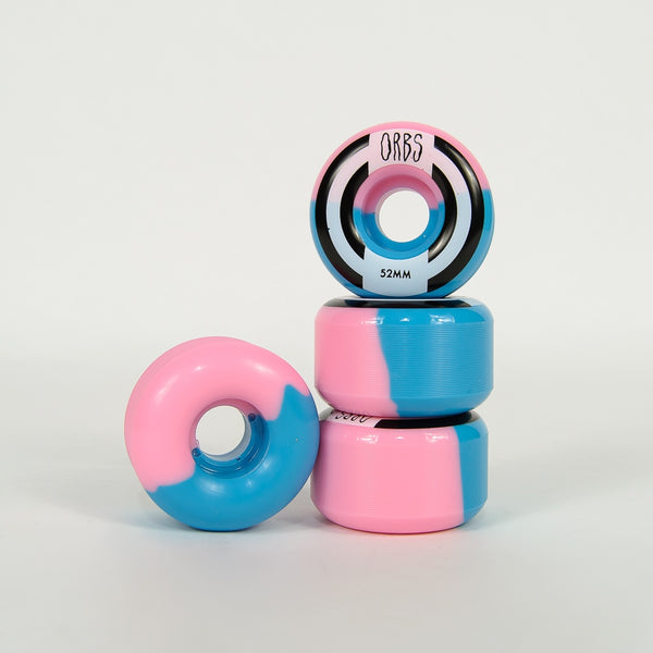 Welcome Skateboards - 52mm (99a) Orbs Apparitions Splits Wheels - Pink / Blue