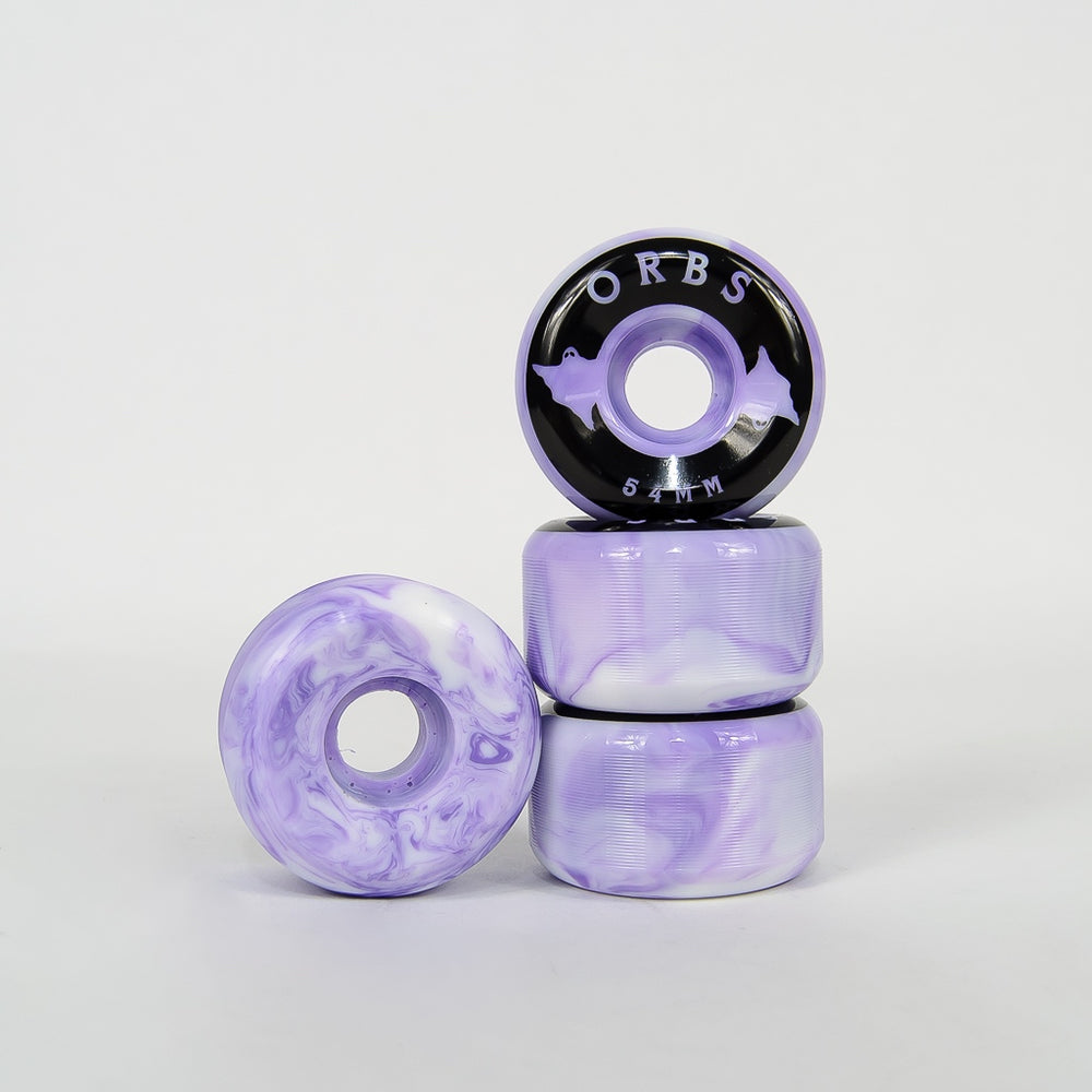 Welcome Skateboards 54mm 99a Orbs Specter Purple Swirls Wheels