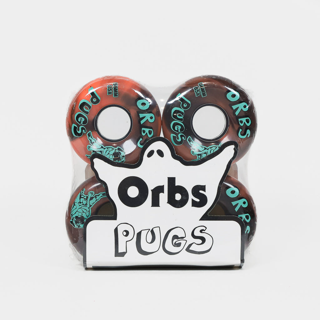 Welcome Skateboards 56mm (85A) Orbs Pug Black And Coral Skateboard Wheels