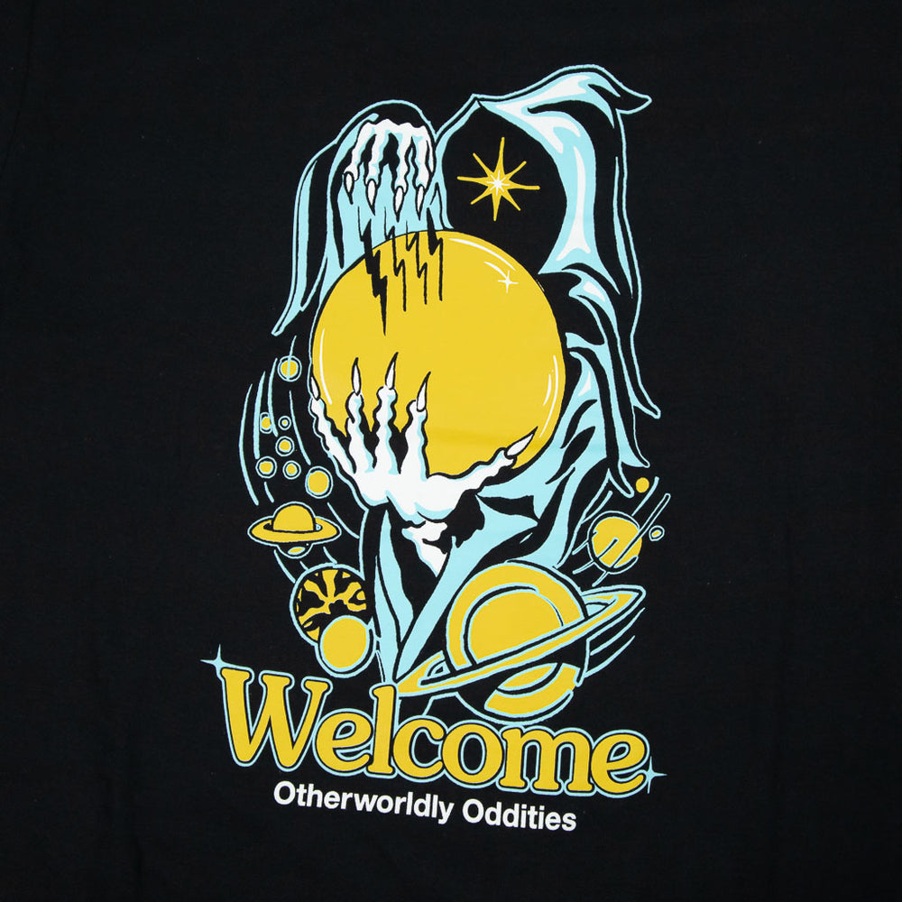 Welcome Skateboards Space Wizard Black T-Shirt Front Print