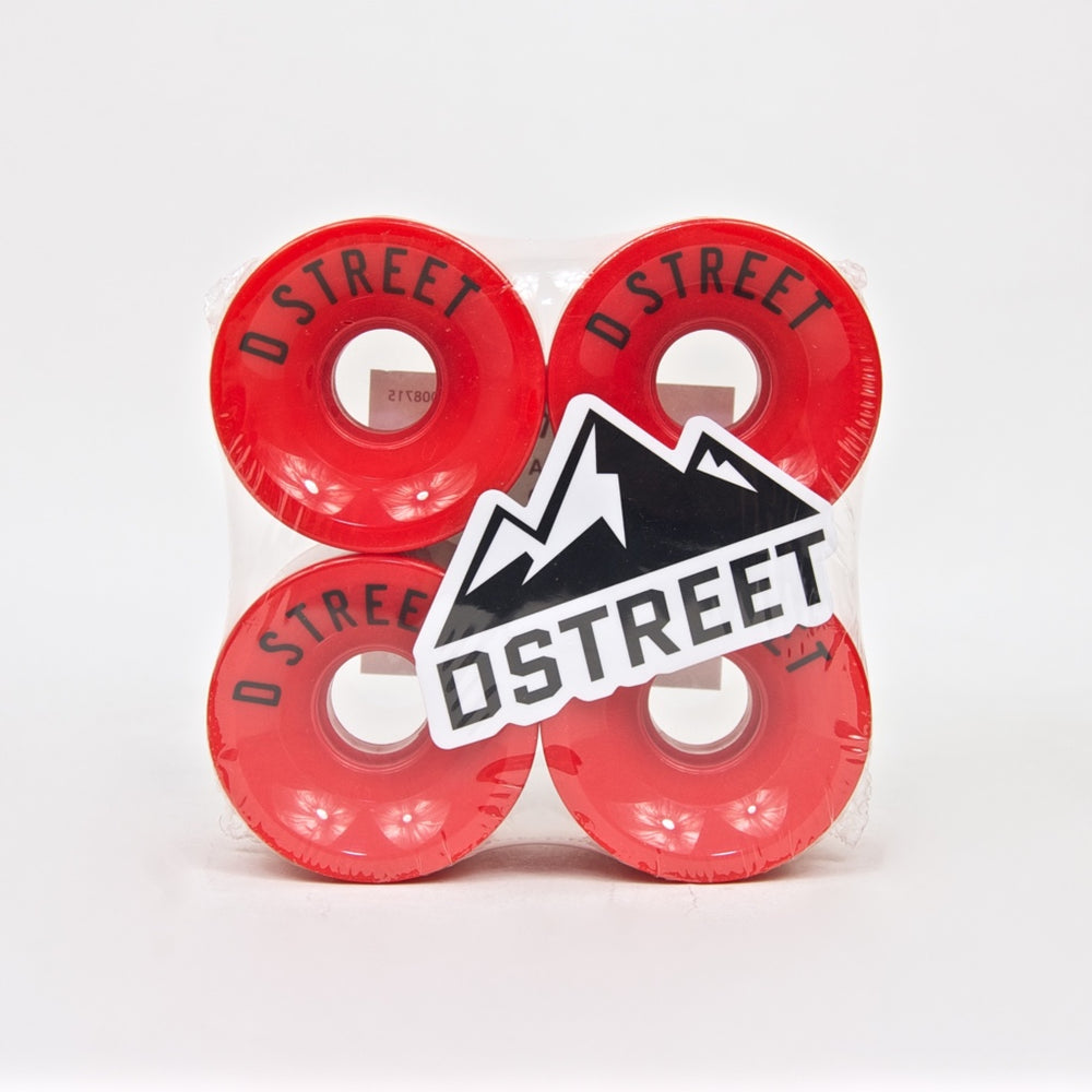 D-Street - 59mm (78a) 59 Cent Skateboard Wheels - Red