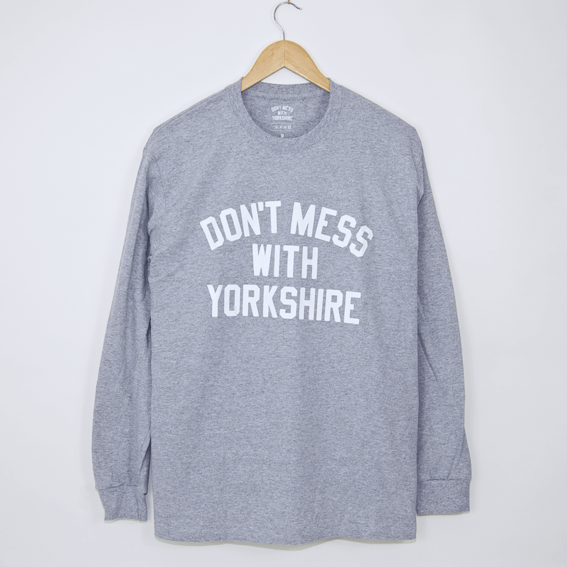 Don't Mess With Yorkshire - Classic Longsleeve T-Shirt - Heather Grey / White