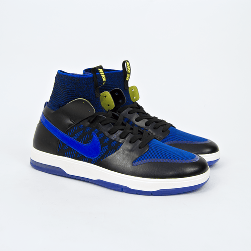 Nike SB - Dunk Elite High QS Shoes (Kev Terp) - Black / Racer Blue -Sail - Sonic Yellow