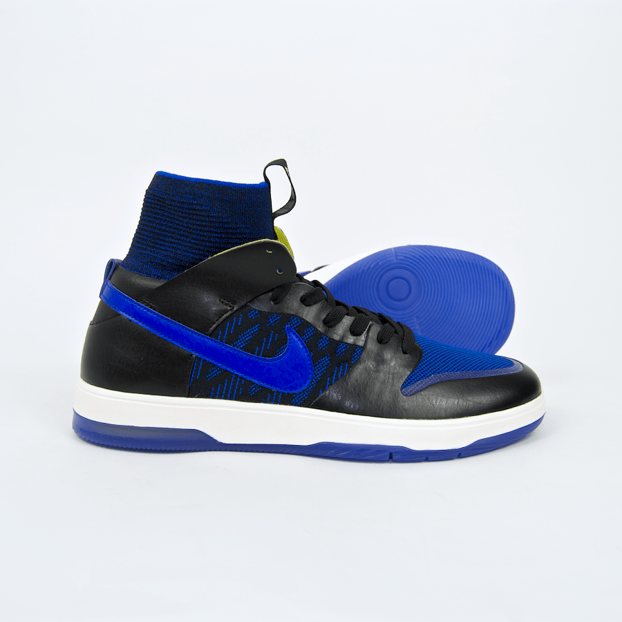 Kevin Terpening Nike SB Dunk Elite High Shoes Black Racer Blue Sonic Yellow