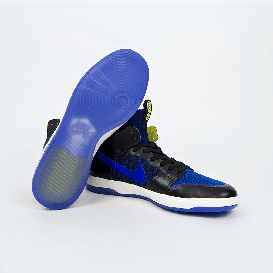Kevin Terpening Nike SB Dunk Elite High Shoes Black Racer Blue Sonic Yellow