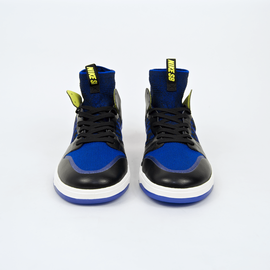 Nike SB - Dunk Elite High QS Shoes (Kev Terp) - Black / Racer Blue -Sail - Sonic Yellow