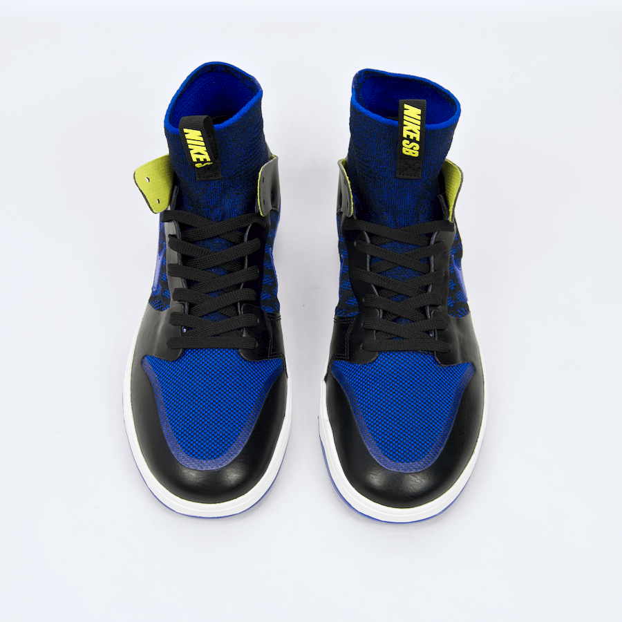 Nike SB - Dunk Elite High QS Shoes (Kev Terp) - Black / Racer Blue -Sail - Sonic Yellow