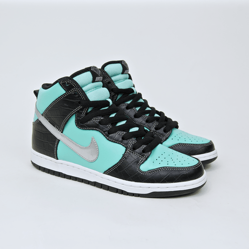 Nike SB - Dunk High Premium SB 'Diamond' Shoes - Aqua / Chrome - Black