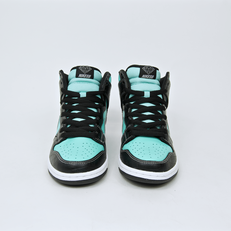 Nike SB - Dunk High Premium SB 'Diamond' Shoes - Aqua / Chrome - Black