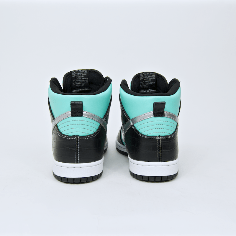 Nike SB - Dunk High Premium SB 'Diamond' Shoes - Aqua / Chrome - Black