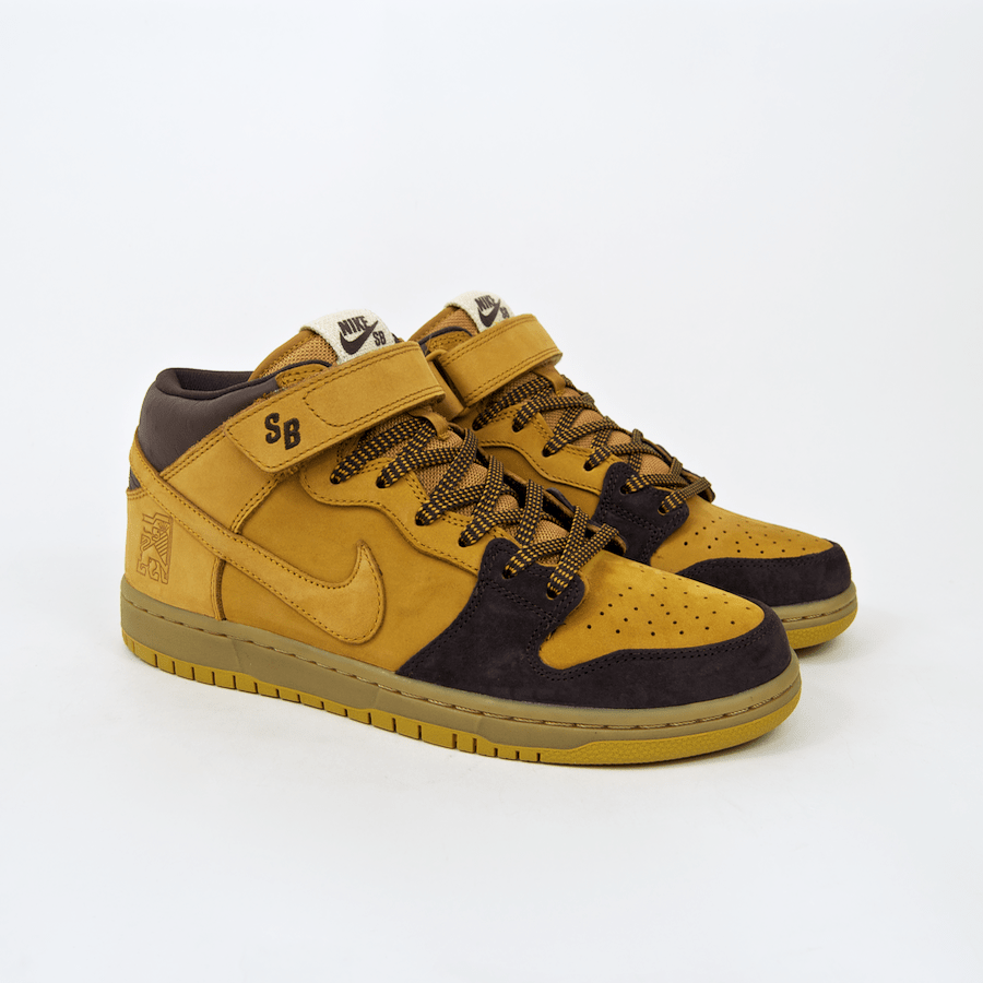 Nike SB Lewis Marnell's Cappuccino, Bronze And Wheat Dunk Mid Pro Shoes
