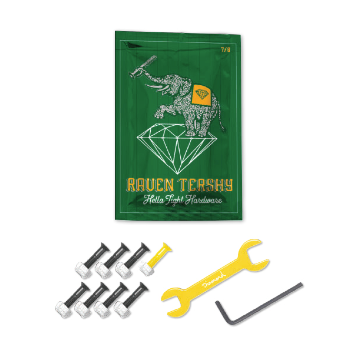 Diamond Supply Co. - 7/8" Raven Tershy Hella Tight Hardware Bolts (Yellow)