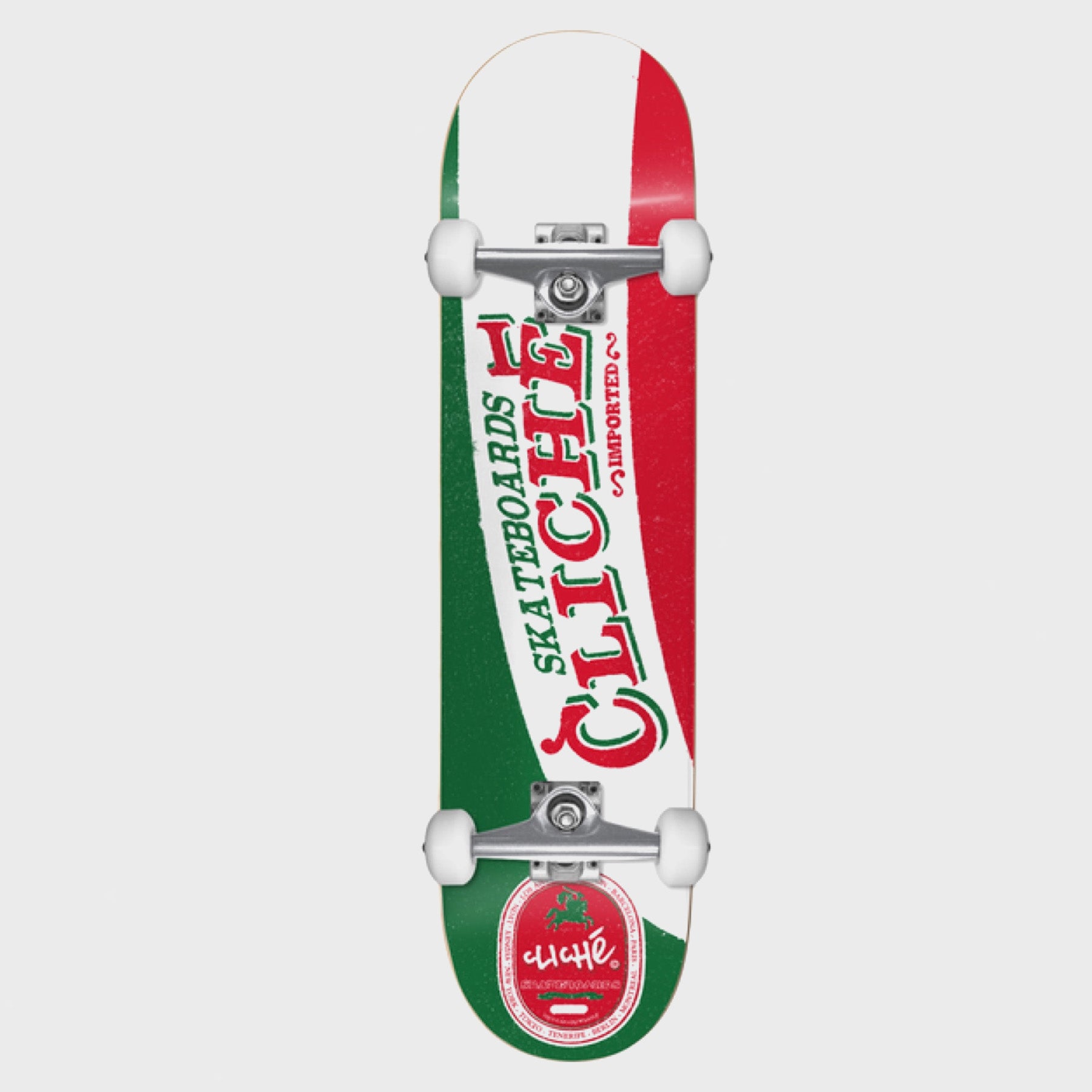 Cliche - 8.25" Imported First Push Complete Skateboard - Green / Red