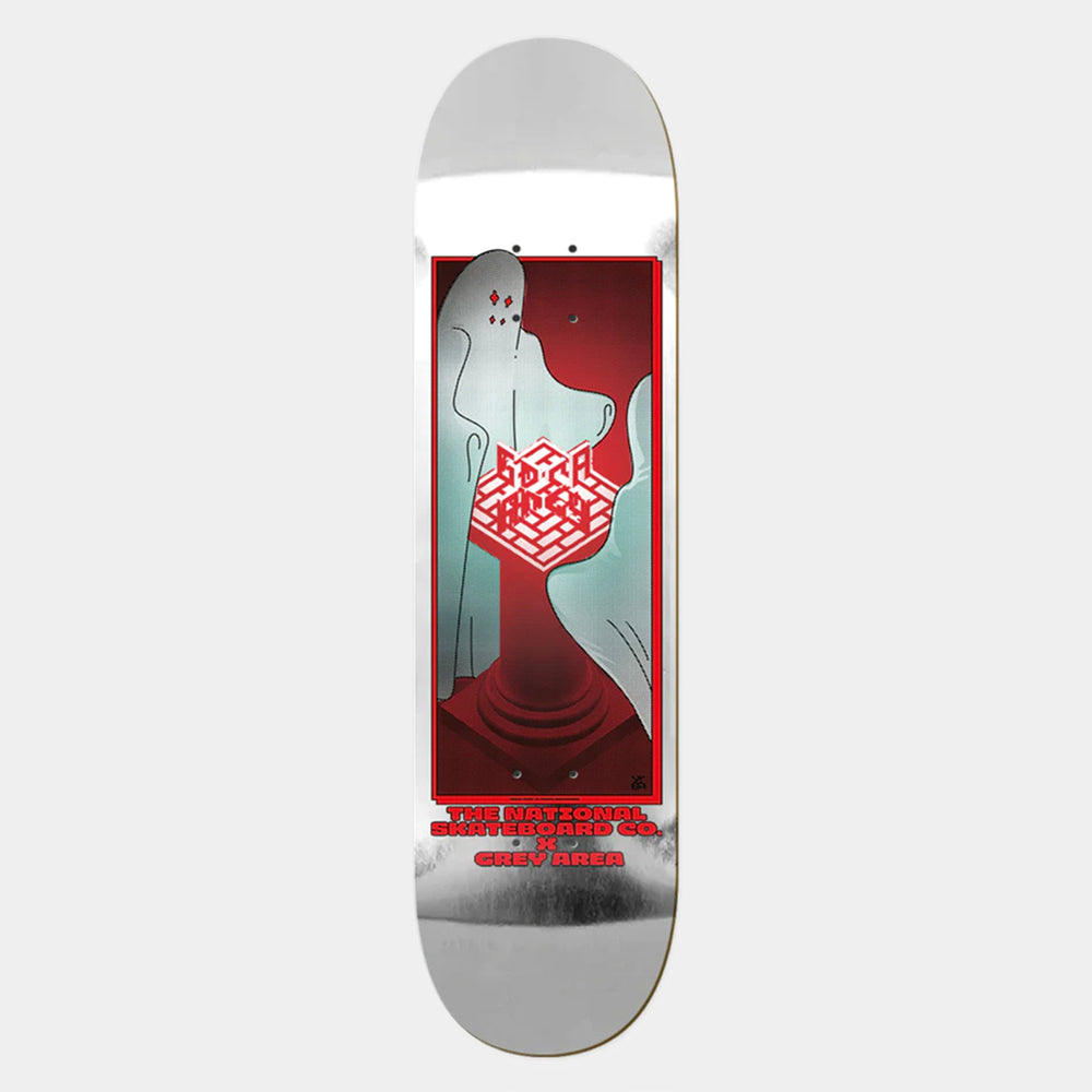 The National Skateboard Co. - 8.5" Grey Area Ghost Game Skateboard Deck - (High Concave)
