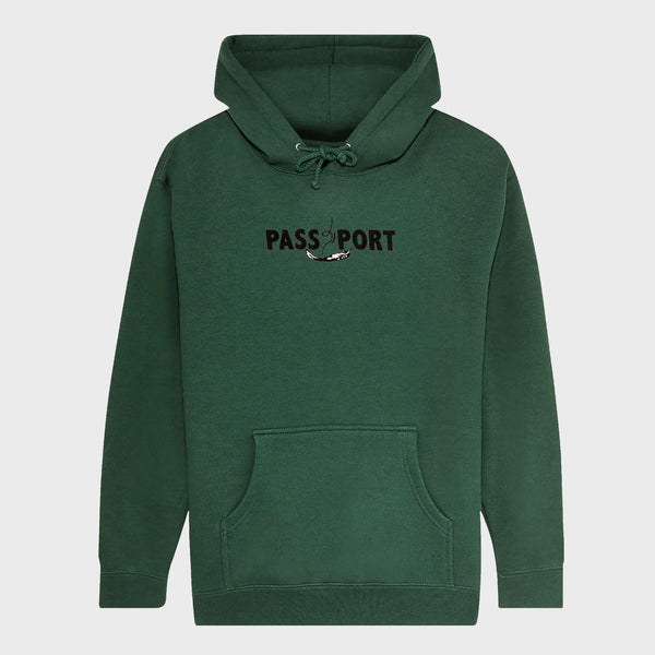 Pass Port Skateboards - Featherweight Embroidered Hooded Sweatshirt - Forest Green
