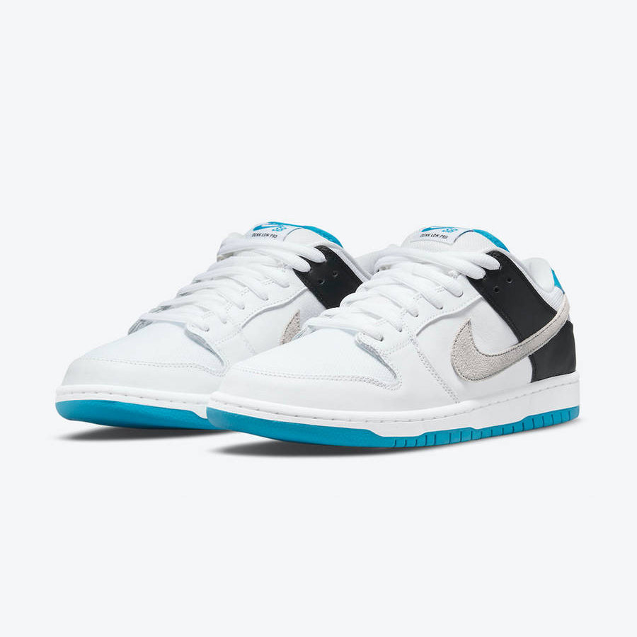 Nike SB - Dunk Low Pro - White / Neutral Grey - Laser Blue