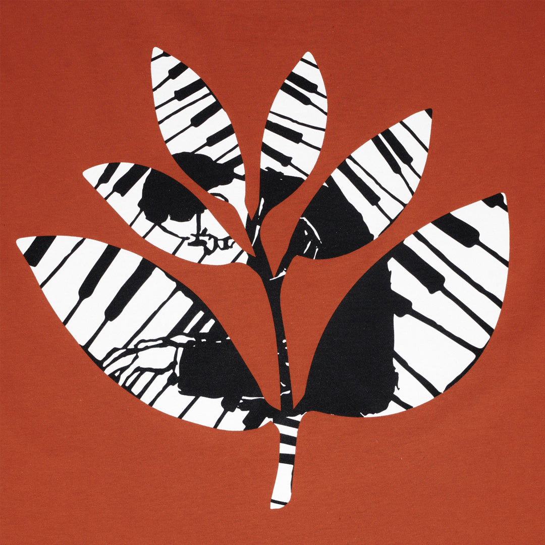 Magenta Skateboards Piano Plant Auburn Orange T-Shirt Back Pint